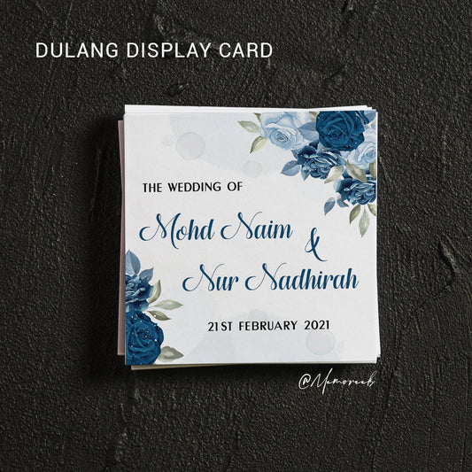 Display Tray Square Card (Shaded of Blue Flowers)