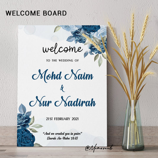 Welcome Board (Shades of Blue)