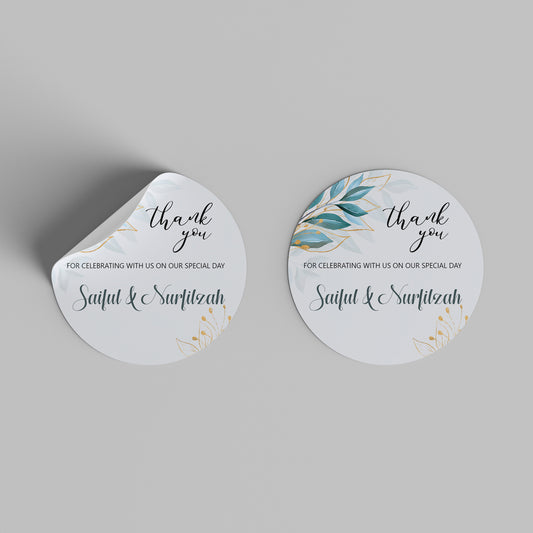 Sticker (Tropical Blue Leaves)