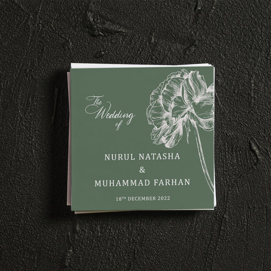 Display Tray Square Card (Trace Flower-Sage Green)